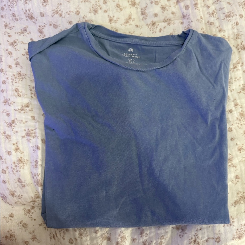 H&M Regular Fit Blue Tee